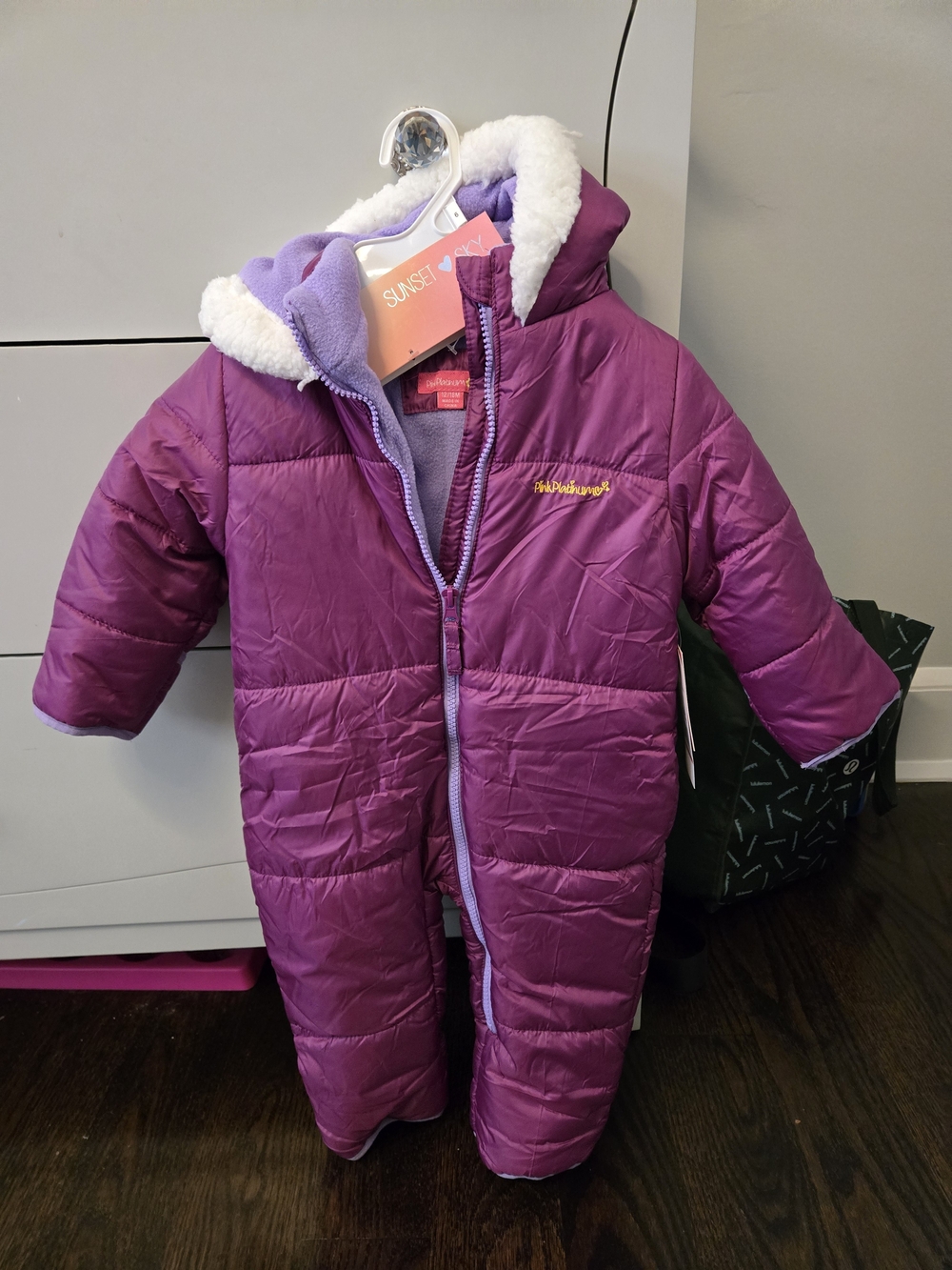 Pink Platinum Purple Puffer One-Piece Sleep Sack